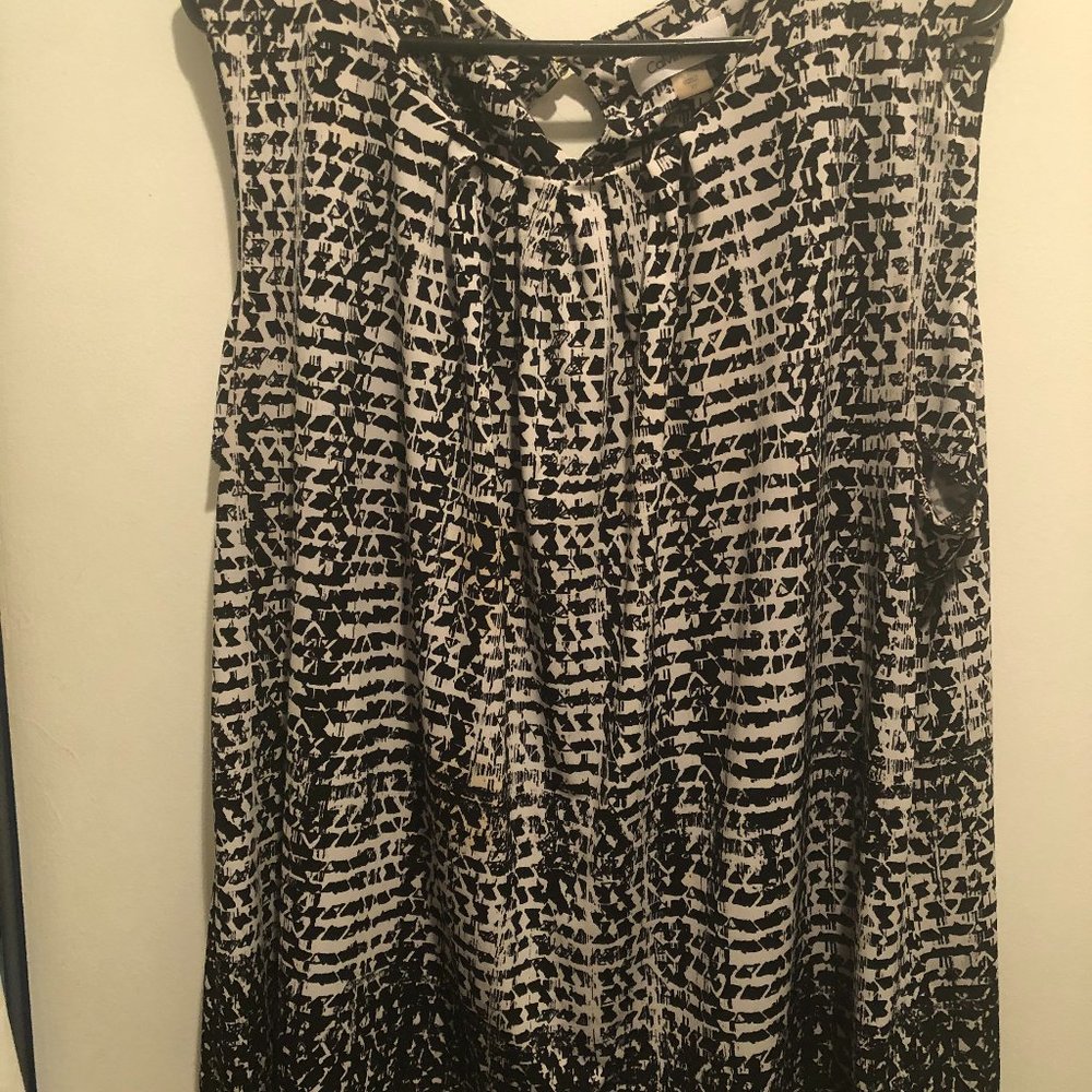 Black blouse w/white print